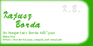 kajusz borda business card